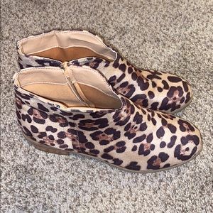 Cheetah print ankle booties
